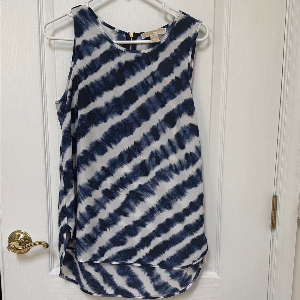 Michael Kors Navy and White Striped Tank Top